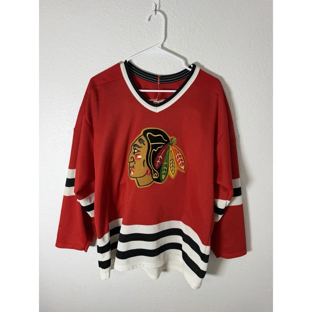 Vintage Chicago Blackhawks CCM Hockey Jersey size Large NHL